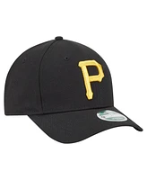 New Era Big Boys and Girls Black Pittsburgh Pirates Player Replica 9FORTY Adjustable Hat