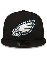 New Era Men's Black Philadelphia Eagles Super Bowl Lix Champions Side Patch 59FIFTY Fitted Hat