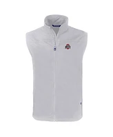 Cutter & Buck Men's Gray Ohio State Buckeyes Primary Logo Charter Eco Full-Zip Vest
