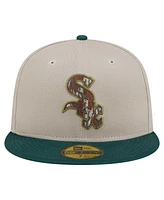 New Era Men's Natural/Hunter Green Chicago White Sox Lifestyle Tree Bark Fill 59FIFTY Fitted Hat