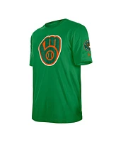 New Era Men's Kelly Green Milwaukee Brewers St. Patrick's Day Shamrock Fill T-Shirt