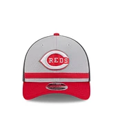 New Era Men's Gray/Red Cincinnati Reds 2025 Batting Practice 9FORTY M-Crown Adjustable Hat