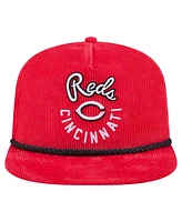 New Era Men's Red Cincinnati Reds Full Circle Corduroy Golfer Adjustable Hat