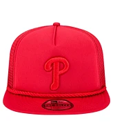 New Era Men's Red Philadelphia Phillies Tone Foam Meshback Golfer Snapback Hat