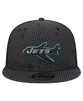 New Era Men's Black New York Jets Midnight Ink Pop Outline 9FIFTY Snapback Hat