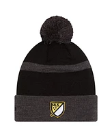 New Era Men's Gray Columbus Crew 2025 Kickoff Cuffed with pom Knit hat