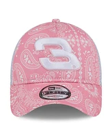 New Era Men's Pink Austin Dillon 9FORTY A-Frame Trucker Paisley Adjustable Hat