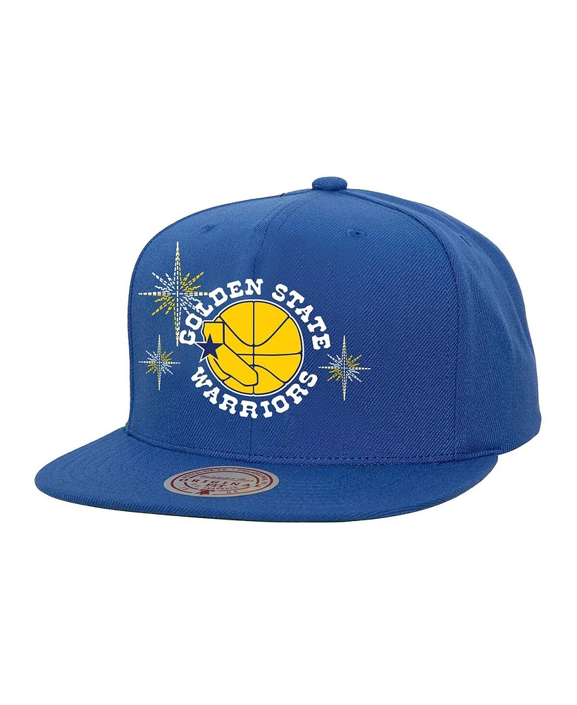 Mitchell & Ness Men's Royal Golden State Warriors Starlight Snapback Hat