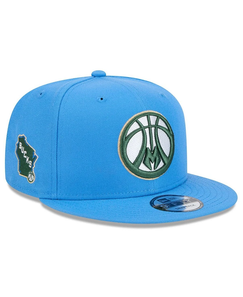 New Era Men's Blue Milwaukee Bucks 2024/25 City Edition Alternate 9FIFTY Snapback Hat