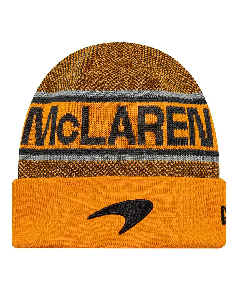 New Era Men's Orange McLaren F1 Team Cuffed Knit Hat