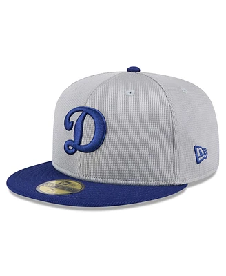 New Era Men's Gray/Royal Los Angeles Dodgers 2025 Batting Practice 59FIFTY Fitted Hat