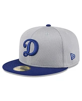 New Era Men's Gray/Royal Los Angeles Dodgers 2025 Batting Practice 59FIFTY Fitted Hat