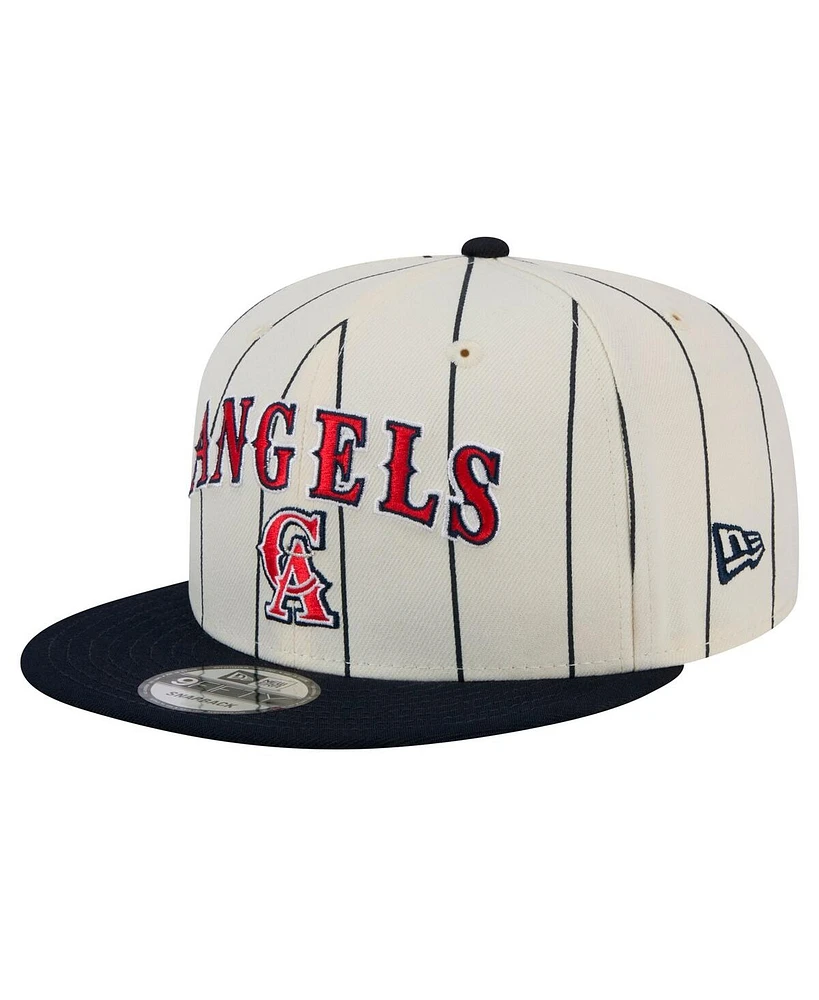 New Era Men's White California Angels Jersey Pinstripe 9FIFTY Snapback Hat