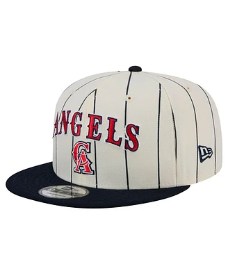 New Era Men's White California Angels Jersey Pinstripe 9FIFTY Snapback Hat