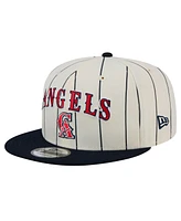 New Era Men's White California Angels Jersey Pinstripe 9FIFTY Snapback Hat