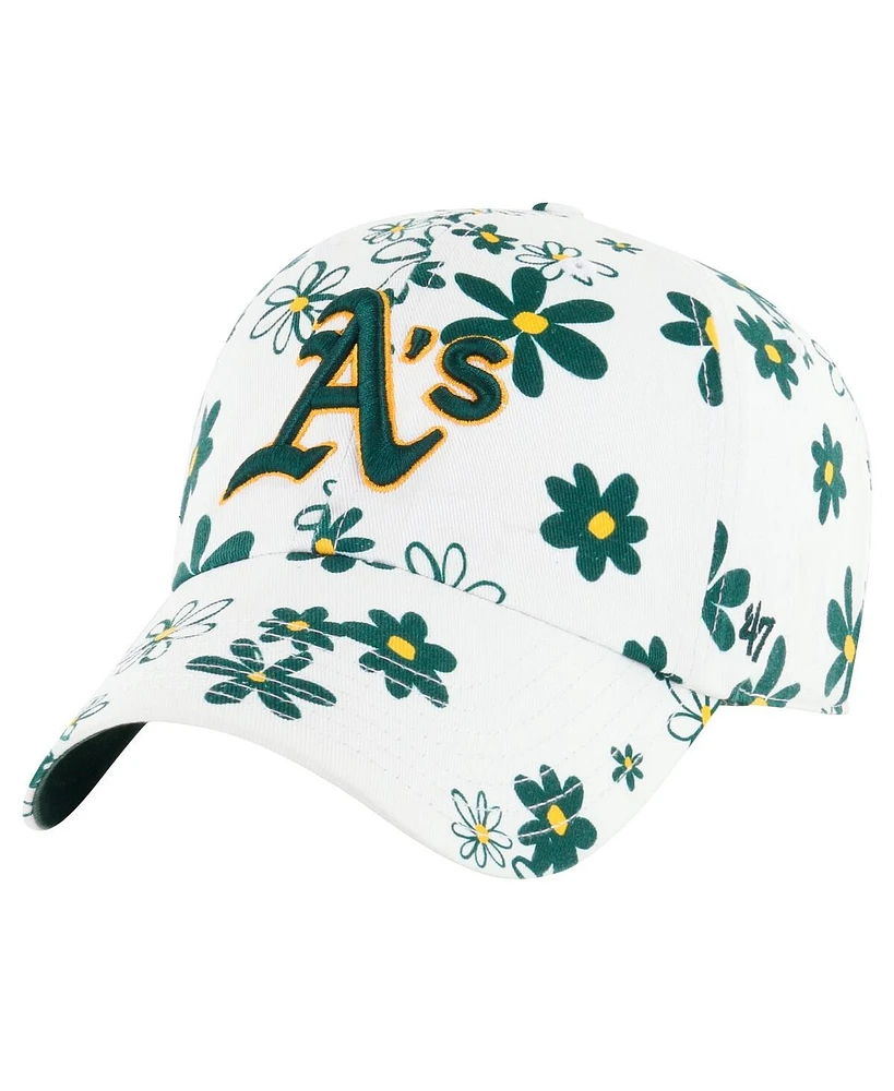 '47 Brand Big Girls White Athletics Daisy Delight Clean Up Adjustable Hat