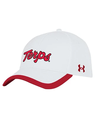 Under Armour Men's White Maryland Terrapins Sideline Blitzing Accent Adjustable Hat