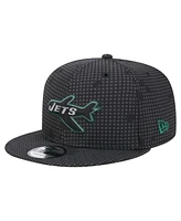 New Era Men's Black New York Jets Midnight Ink Pop Outline 9FIFTY Snapback Hat