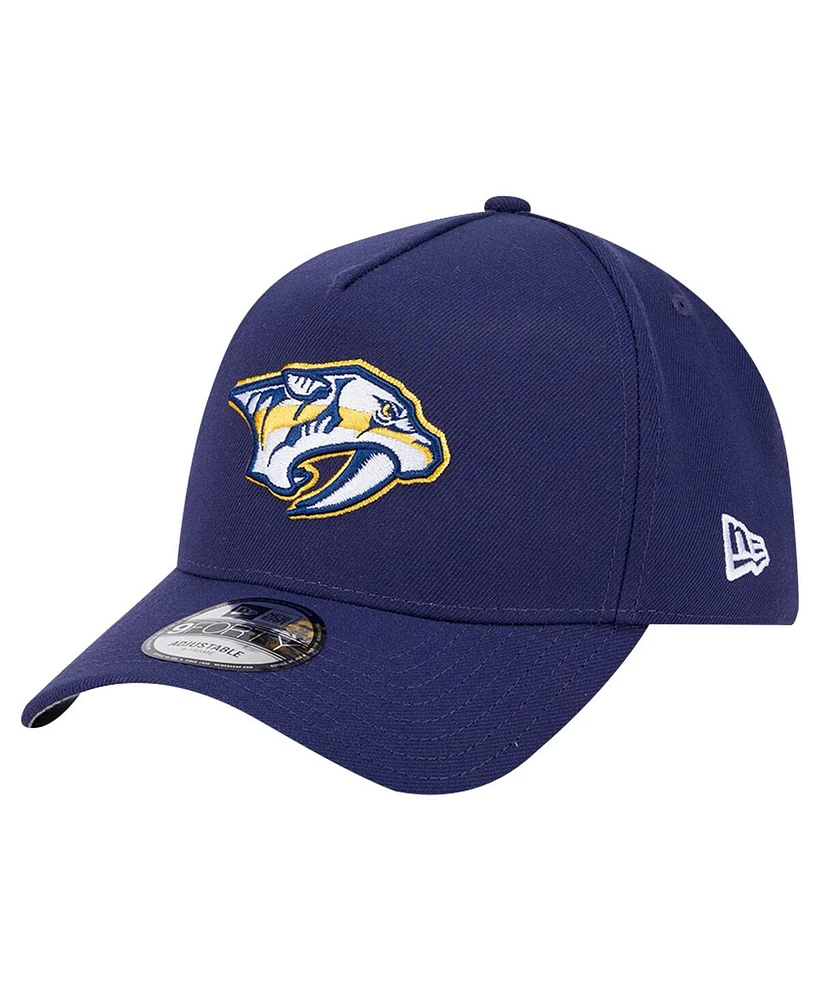 New Era Men's Navy Nashville Predators Core A-Frame 9FORTY Adjustable Hat