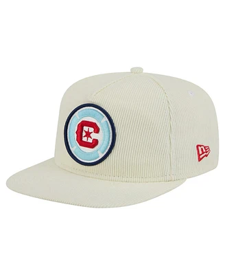 New Era Men's Cream Chicago Fire 2025 Kickoff Snapback Golfer Hat