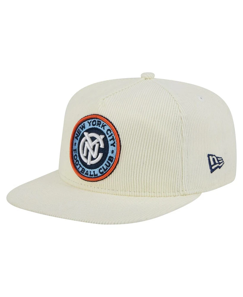 New Era Men's Cream New York City Fc 2025 Kickoff Snapback Golfer Hat