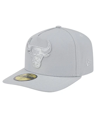 New Era Men's Gray Chicago Bulls Colorpack A-Frame Pinch Front 59FIFTY Fitted Hat