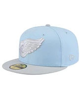 New Era Men's Light Blue/Gray Detroit Red Wings Color Pack Two-Tone 59FIFTY Fitted Hat