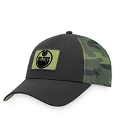 Fanatics Men's Black/Camo Edmonton Oilers Military Appreciation Adjustable Hat
