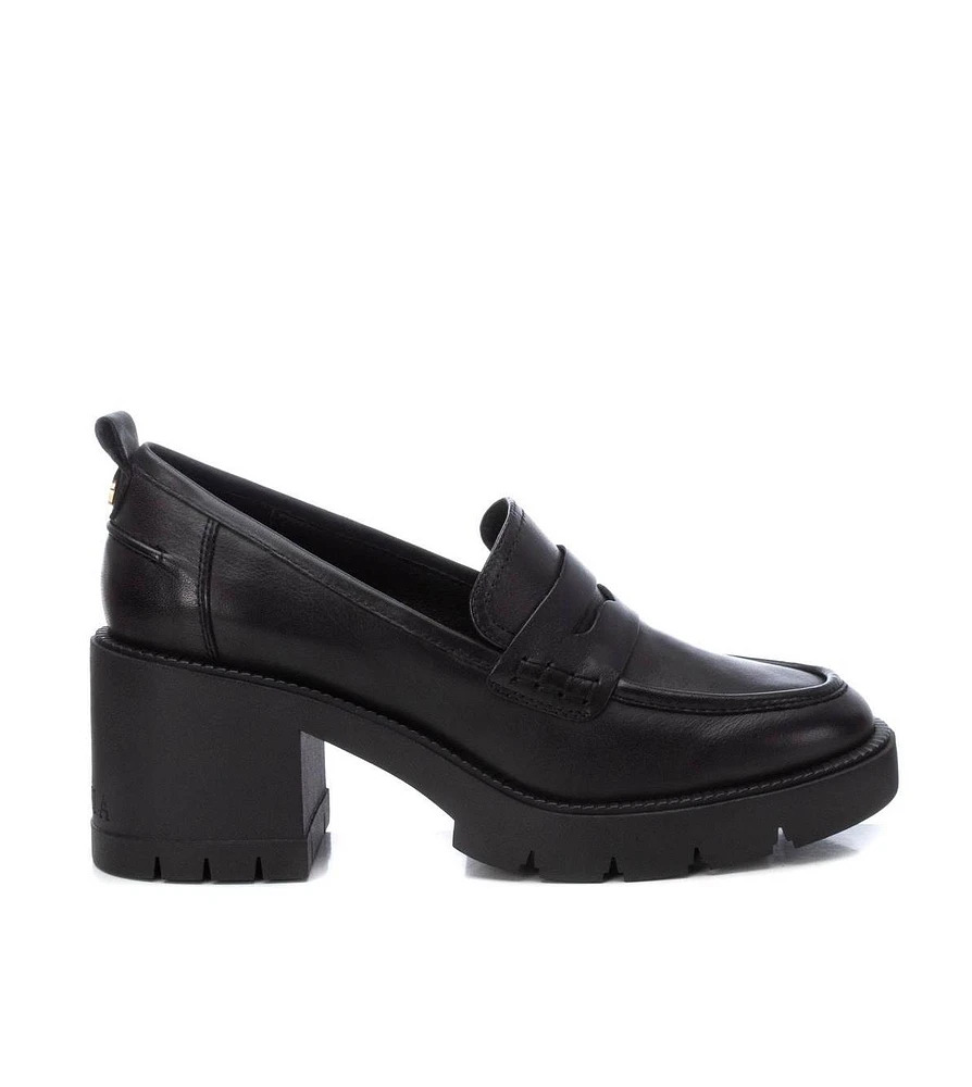 Carmela Leather Collection Women's Heeled Penny Loafers by Xti