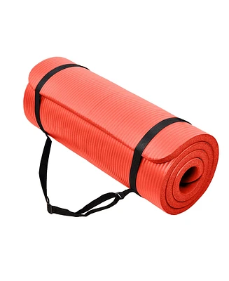 BalanceFrom Fitness GoCloud 1" Extra Thick Exercise Mat w/Carrying Strap