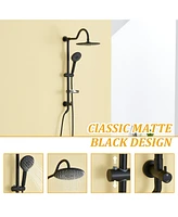 Exposed Shower System with 3 Spray Modes Hand Shower, Exposed Shower Faucet Set with Height Adjustable Lift Rod