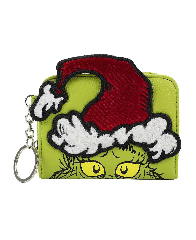 Grinch 3D Face Zip Around Women's Wallet