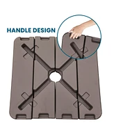 4 pcs Cantilever Umbrella Base Pe Square Market Patio Umbrella Base Outdoor Stand Weighted Base for Patio Umbrella