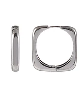 Laundry by Shelli Segal Silver Tone Square Clickit Hoop Earrings