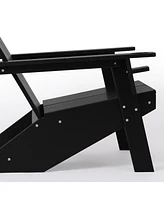Outdoor Hdpe Modern Adirondack Chair with Cup Holder (Set of 2)