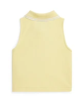 Polo Ralph Lauren Toddler and Little Girls Stretch Mesh Half-Zip Boxy Shirt