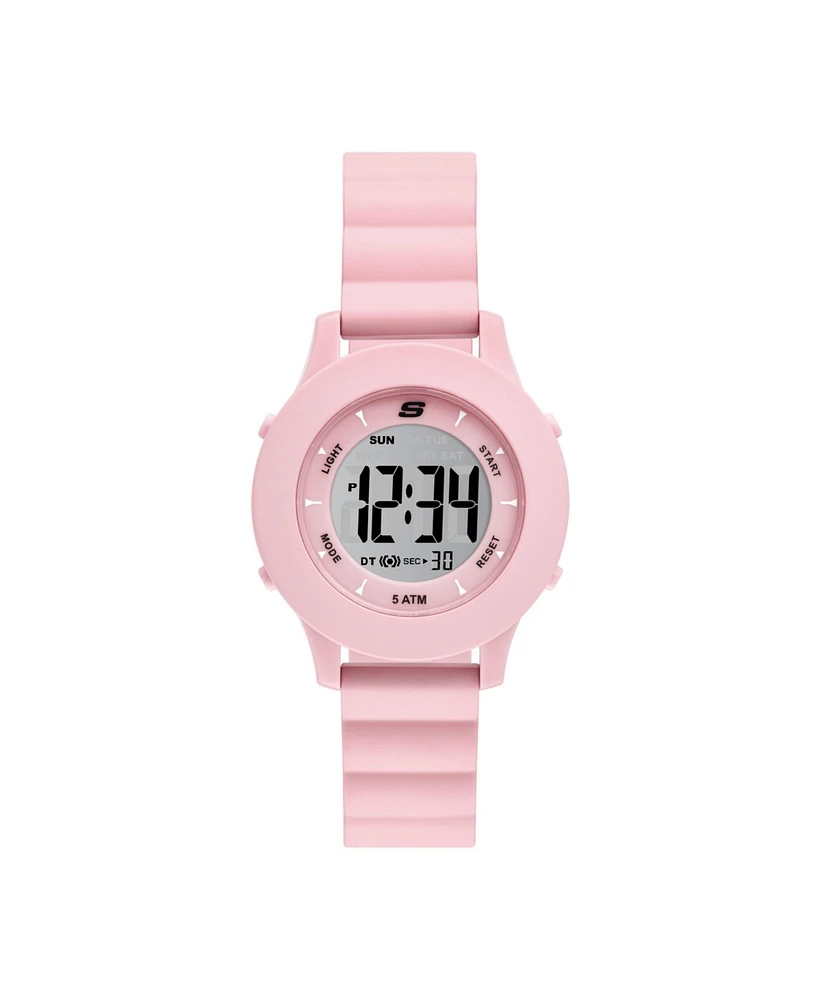 Skechers Women's Rosencrans Digital, Blush Polycarbonate Watch