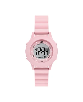 Skechers Women's Rosencrans Digital, Blush Polycarbonate Watch