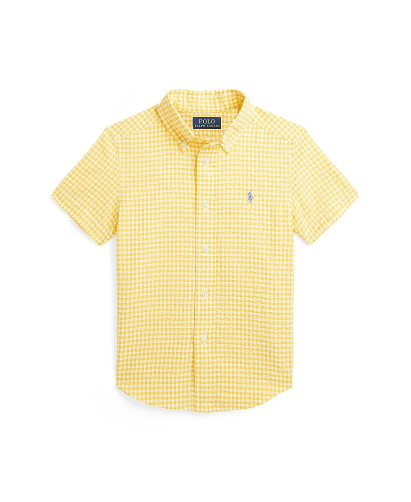 Polo Ralph Lauren Toddler and Little Boys Gingham Seersucker Short Sleeve Shirt