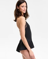 I.n.c. International Concepts Women's Lace-Trim Satin Flutter Romper, Exclusively at Macy's