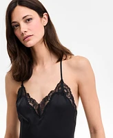 I.n.c. International Concepts Women's Lace-Trim Satin Flutter Romper, Exclusively at Macy's