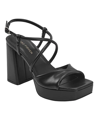Marc Fisher Women's Glady Crisscross High Block Heel Platform Sandals