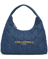 Karl Lagerfeld Paris Voyage Quilted Denim Hobo Bag