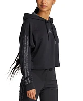 adidas Women's Printed 3-Stripe French Terry Pullover Hoodie