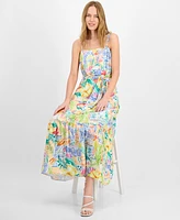 julia jordan Women's Straight-Neck Sleeveless Printed Dress