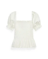 Polo Ralph Lauren Toddler and Little Girls Smocked Jersey Peplum Top