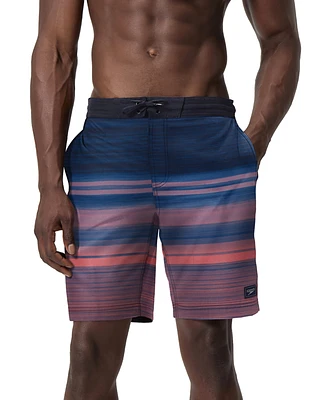 Speedo Men's Onshore Bondi Basin Ombre Stripe Drawstring 9" Boardshorts