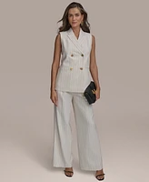Donna Karan New York Women's Double-Breasted Pinstripe Vest