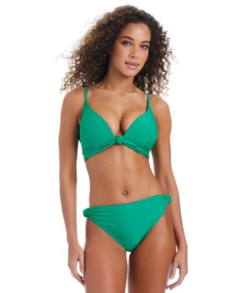 Bar Iii Womens Summer Solids Knot Front Bikini Top Side Knot Hipster Bikini Bottoms Exclusively At Macys