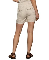 Sanctuary Women's Caravan Linen Mid Rise Cuffed Shorts